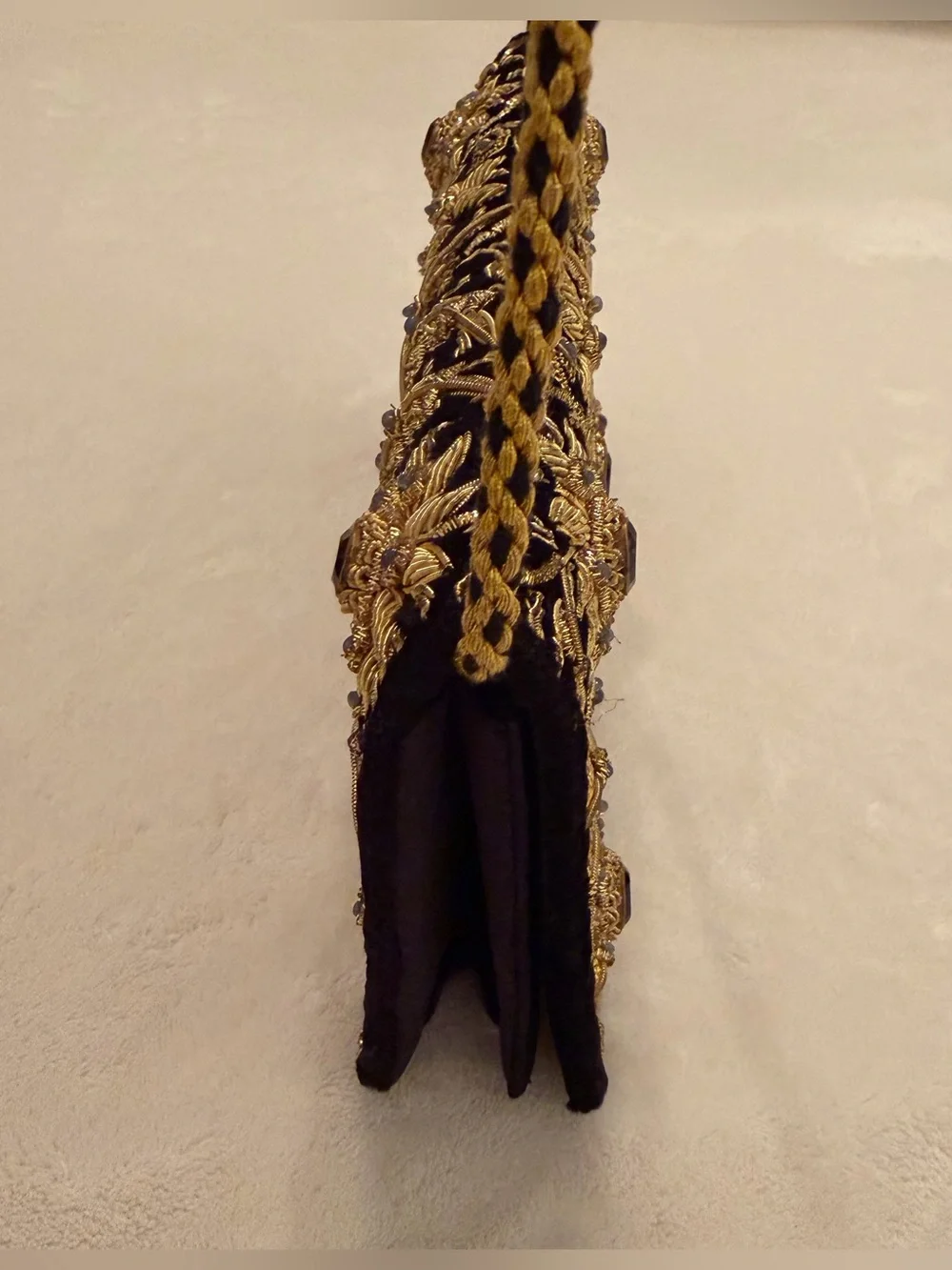 Vintage Zardozi Embroidery Shoulder Clutch Bag